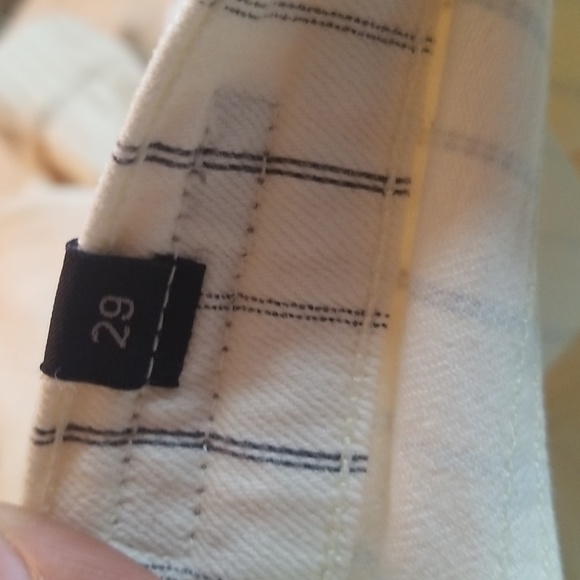 Citizens of Humanity Rocket Crop High Rise Skinny Jean's Ivory/Black Stripe NWT - Picture 13 of 14